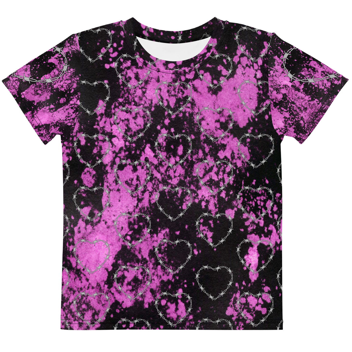 Tie-Dye Barb Wire Heart -Kids Tee