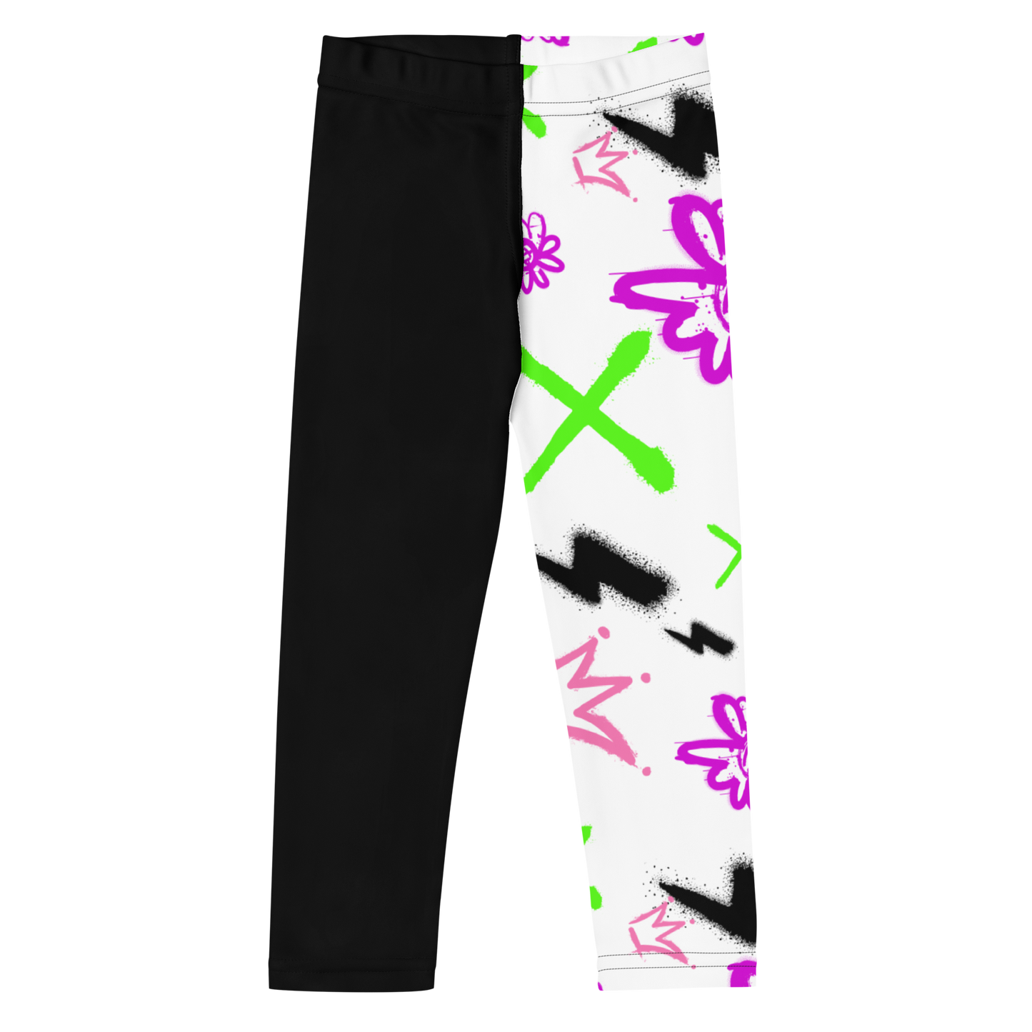 Black and Neon Spray Art-Kid's Leggings