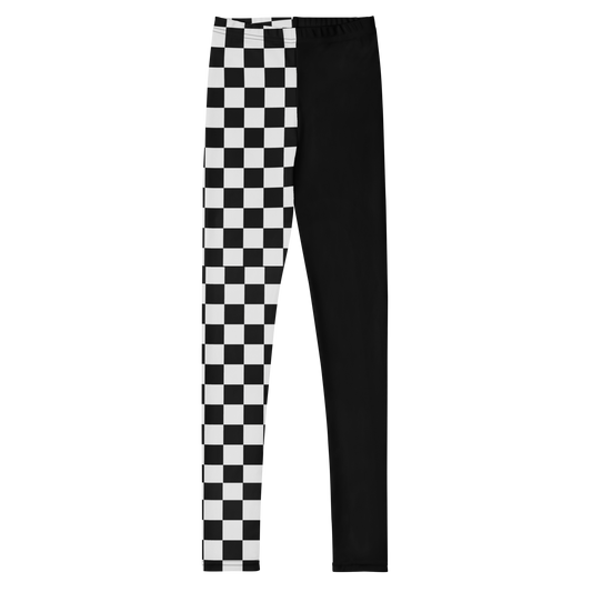 Black And Checkered-Youth Leggings