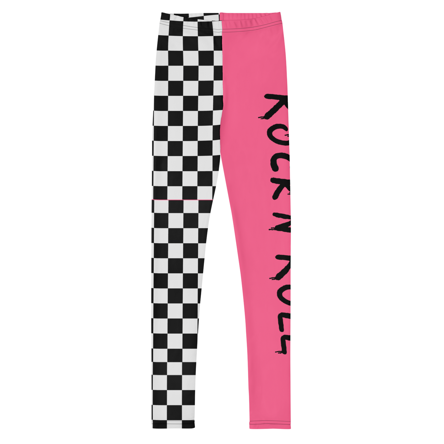 Rock & Roll Checkered & Pink-Youth Leggings