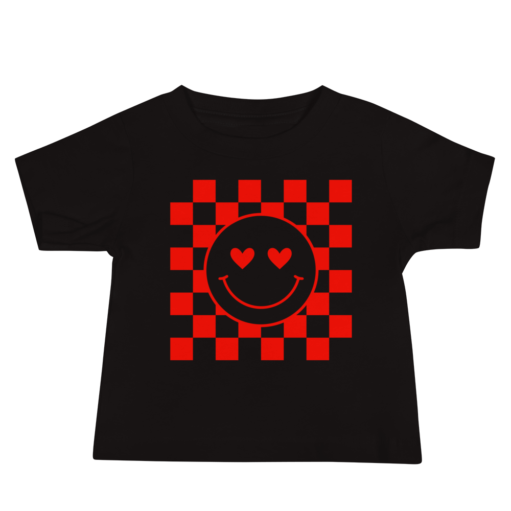 Happy Heart Checkers Baby Tee