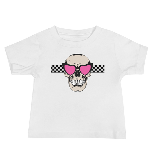 Pink Heart Glasses Baby Tee