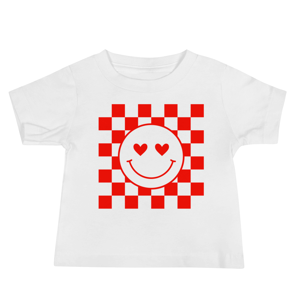 Happy Heart Checkers Baby Tee