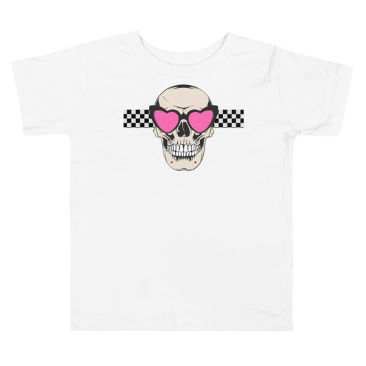 Pink Heart Glasses Toddler Tee