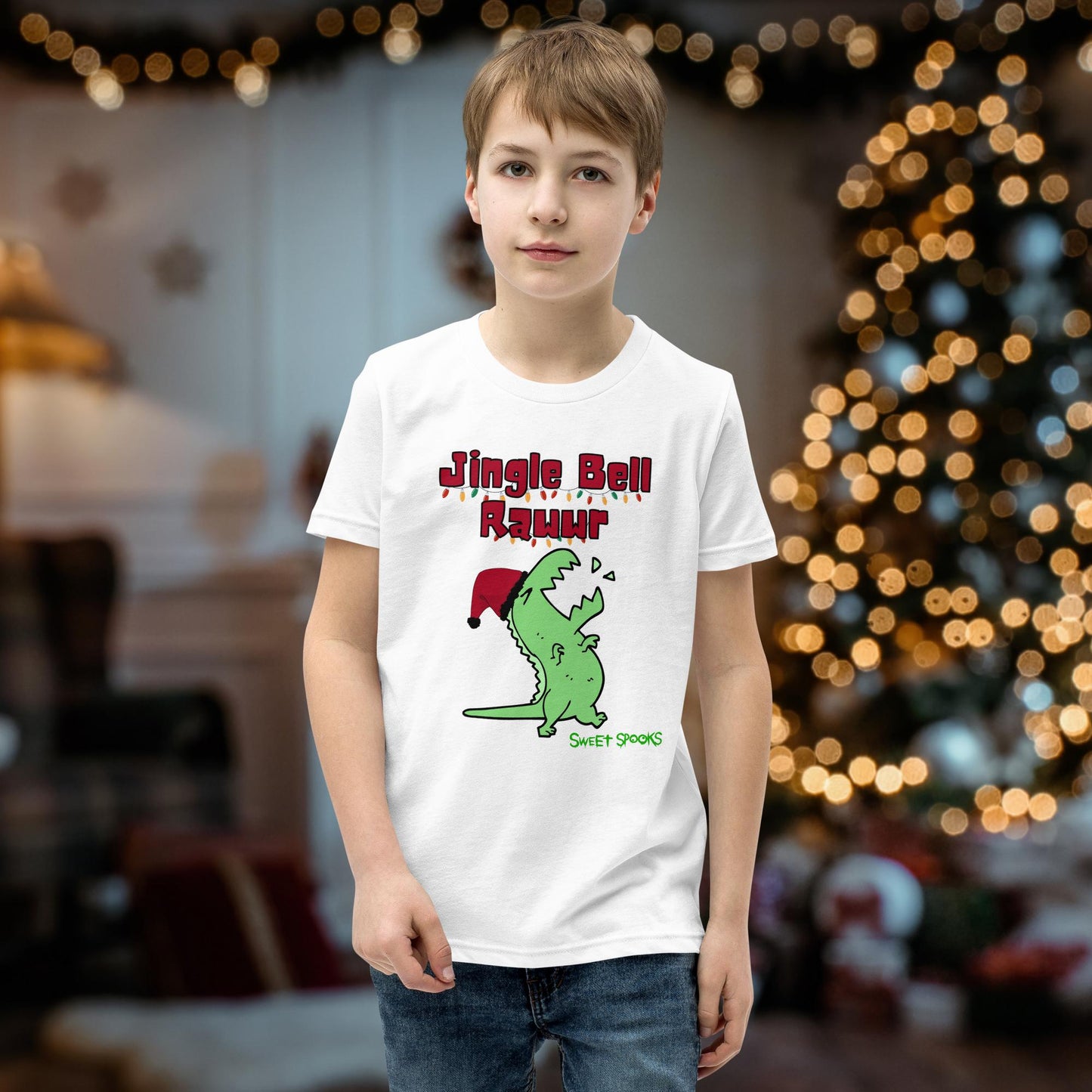 Jingle Bell Rawwr- Youth Boy Tee