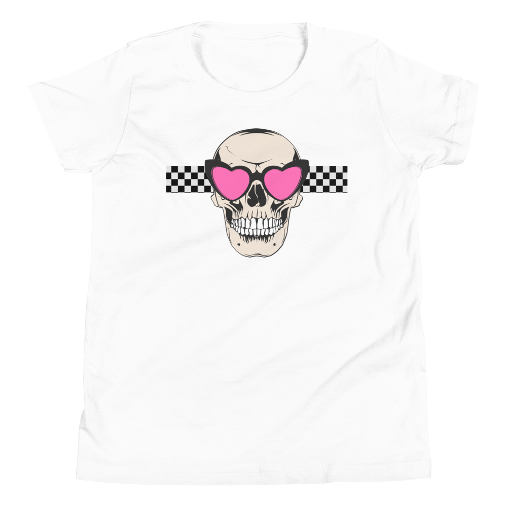 Pink Heart Glasses Youth Tee