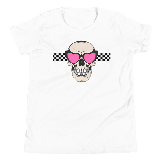 Pink Heart Glasses Youth Tee