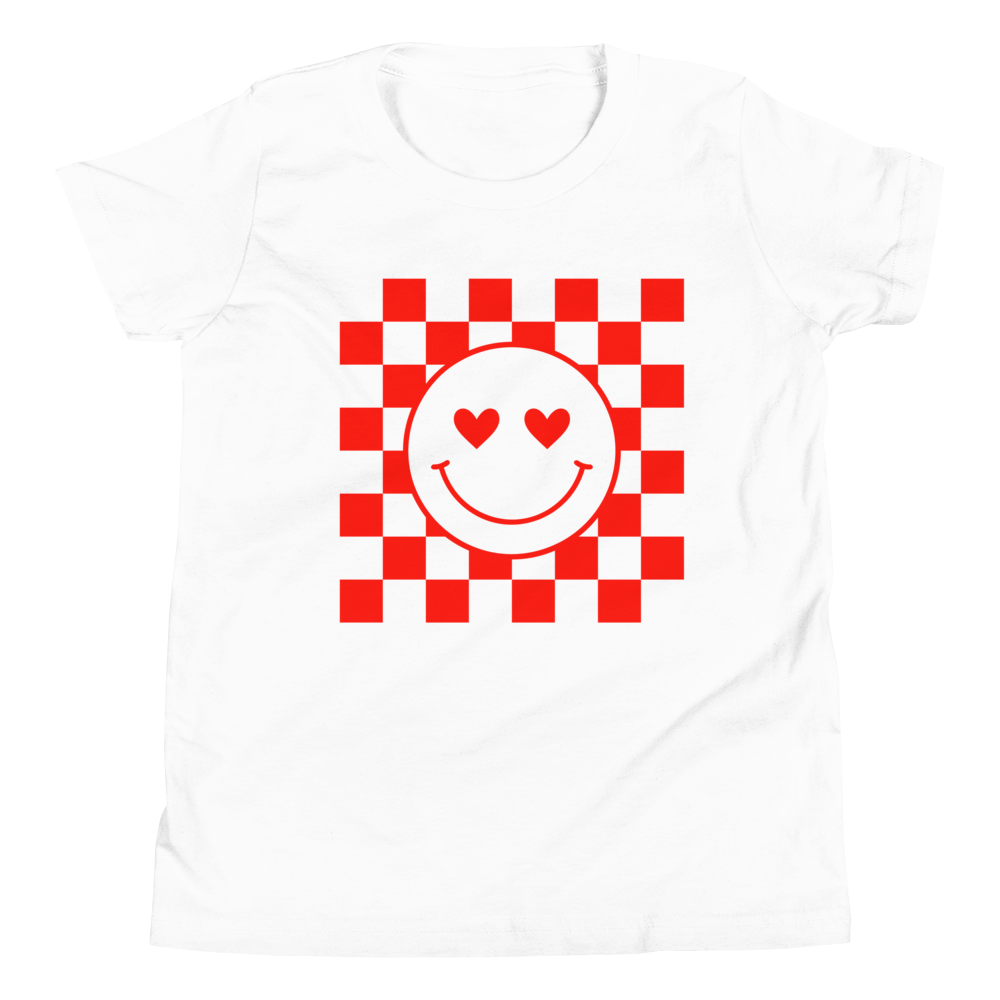 Happy Hearts Checkers Youth Tee